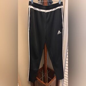 Adidas Black Sweatpants Comfortable Joggers with zippered pockets and button